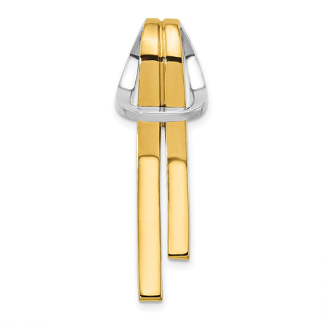 14k Two-Tone Gold Cross Pendant, Modern Abstract Christian Jewelry for Men and Women