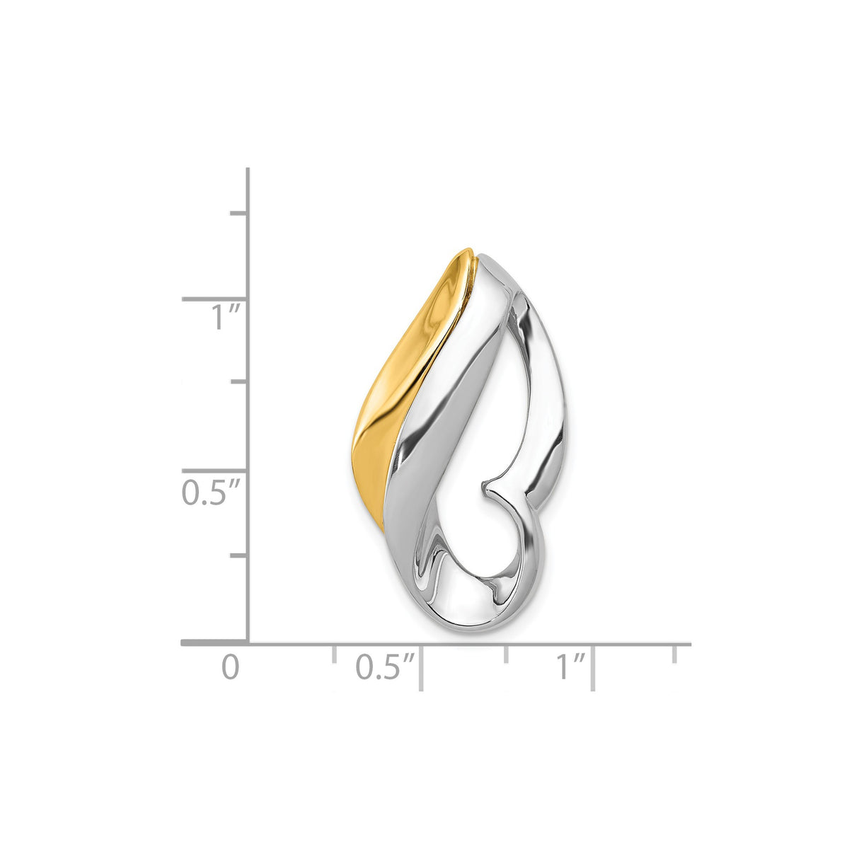 14k Two-Tone Gold Heart Pendant with Abstract Open Heart Design for Women