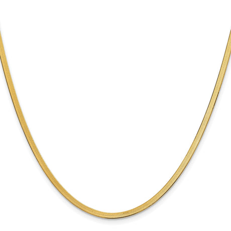 14K Yellow Gold 2.5 mm Herringbone Chain Necklace, Polished