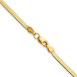 14K Yellow Gold 2.5 mm Herringbone Chain Necklace, Polished alternate angle
