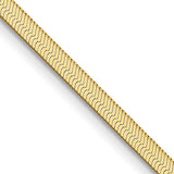 14K Yellow Gold 2.5 mm Herringbone Chain Necklace, Polished detail view