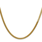 14K Yellow Gold 3 mm Herringbone Chain Necklace, Polished