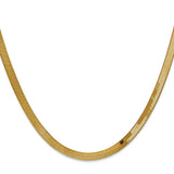 14K Yellow Gold 4 mm Herringbone Chain Necklace, Polished