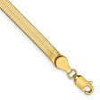 14K Yellow Gold 4 mm Herringbone Chain Bracelet, Polished