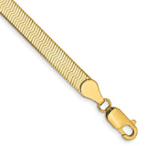 14K Yellow Gold 5 mm Herringbone Chain Bracelet, Polished