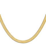14K Yellow Gold 6.5 mm Herringbone Chain Necklace, Polished