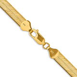 14K Yellow Gold 6.5 mm Herringbone Chain Necklace, Polished alternate angle