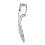 14k White Gold Ichthys Fish Pendant, Modern Christian Symbol for Women