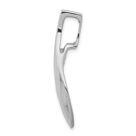 14k White Gold Ichthys Fish Pendant, Modern Christian Symbol for Women
