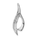 14k White Gold Ichthys Fish Pendant, Modern Christian Symbol for Women