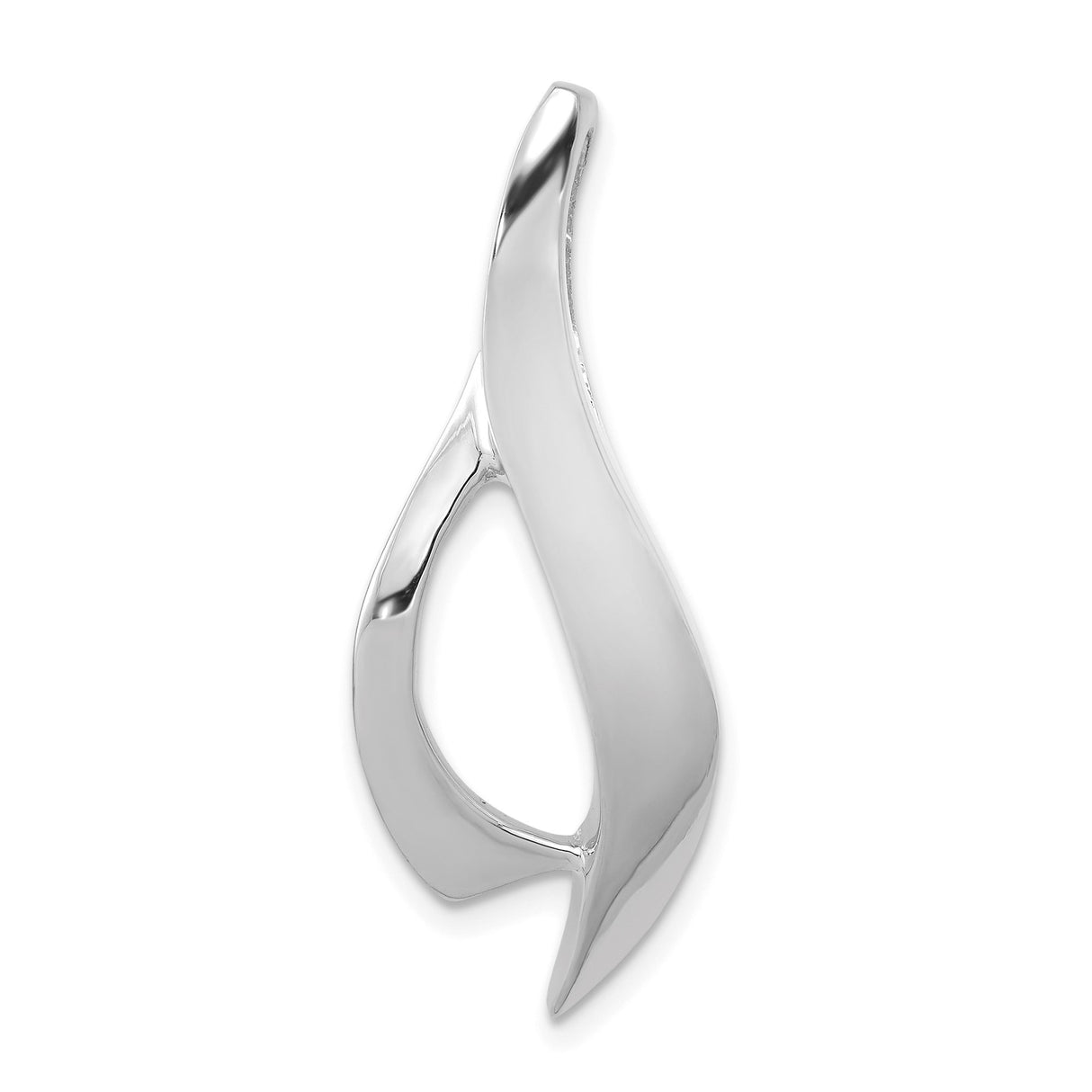 14k White Gold Ichthys Fish Pendant, Modern Christian Symbol for Women