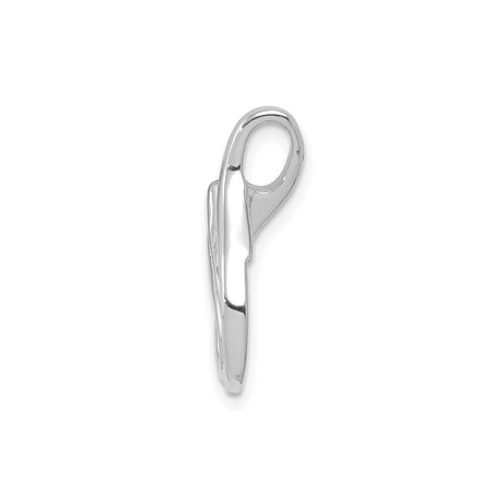 14k White Gold Flame Pendant with Sleek Open Design, Christian Symbol for Women