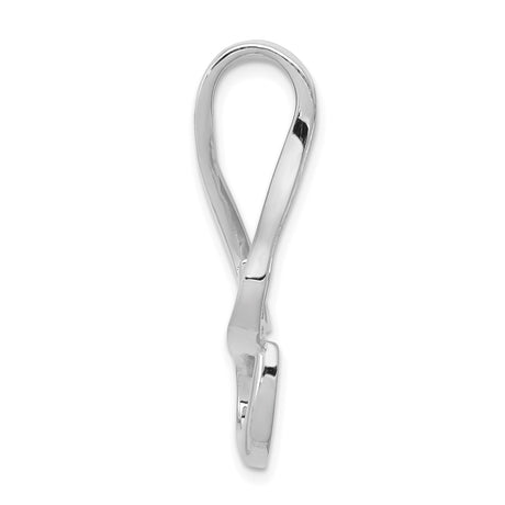 14k White Gold Fish Hook Pendant, Hawaiian Hei Matau Symbol, Unisex Nautical Charm