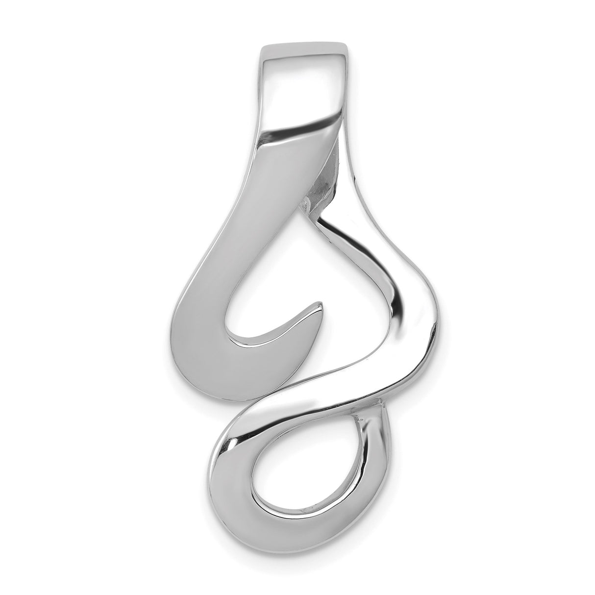 14k White Gold Fish Hook Pendant, Hawaiian Hei Matau Symbol, Unisex Nautical Charm