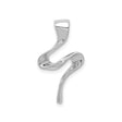 14k White Gold Swirl Pendant, Modern Abstract Sculptural Design for Women