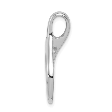 14k White Gold Abstract Flame Pendant with Fluid Design, Symbolic of Passion and Energy