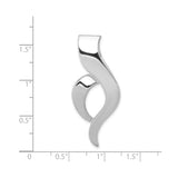 14k White Gold Flame Pendant with Abstract Modern Design for Women