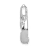14k White Gold Fish Ichthys Pendant, Minimalist Christian Religious Charm for Women