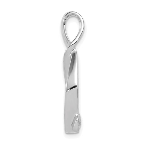 14k White Gold Ichthys Fish Pendant, Open Christian Symbol Design for Women and Unisex Wear