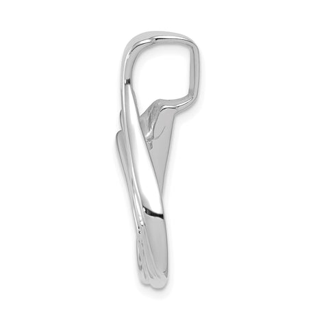 14k White Gold Flame Pendant with Abstract Modern Design for Women