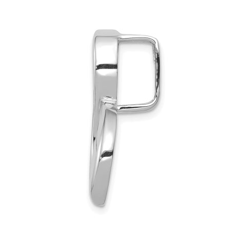14k White Gold Pendant with Modern Abstract Flame Twist Design for Women