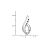 14k White Gold Pendant with Modern Abstract Flame Twist Design for Women