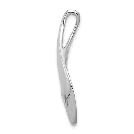 14k White Gold Flame Pendant with Open Abstract Design, Symbol of Inspiration and Renewal