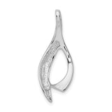 14k White Gold Flame Pendant with Open Abstract Design, Symbol of Inspiration and Renewal