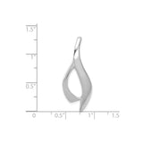 14k White Gold Flame Pendant with Open Abstract Design, Symbol of Inspiration and Renewal