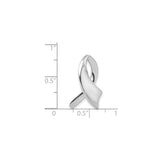 14k White Gold Awareness Ribbon Pendant, Symbol of Hope and Support for Women