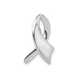 14k White Gold Awareness Ribbon Pendant, Symbol of Hope and Support for Women