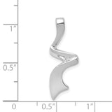 Slide Charm Pendant in Real 14k White Gold