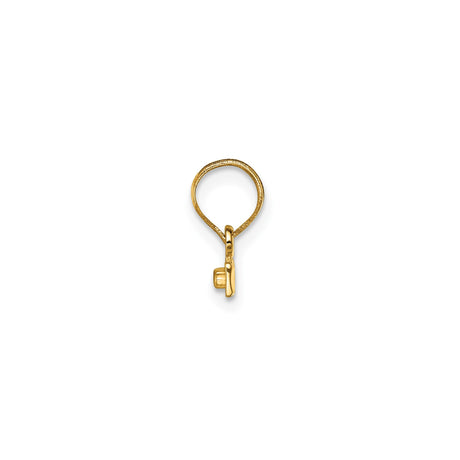 14k Yellow Gold Horizontal Bar Pendant, Scalloped Edge, Engraving Ready, Unisex Charm