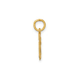 14k Yellow Gold Number 6 Pendant, Textured and Polished Finish, Unisex Numeric Charm