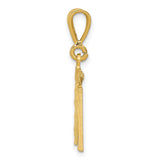 14k Yellow Gold Chai Pendant with Hebrew Symbol for Life, Textured and Polished Religious Jewelry