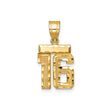 14k Yellow Gold Number 16 Pendant, Polished Textured Sweet Sixteen Charm for Women and Teens