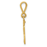 14k Yellow Gold Number 23 Pendant, Textured and Polished Sports Charm for Men or Unisex