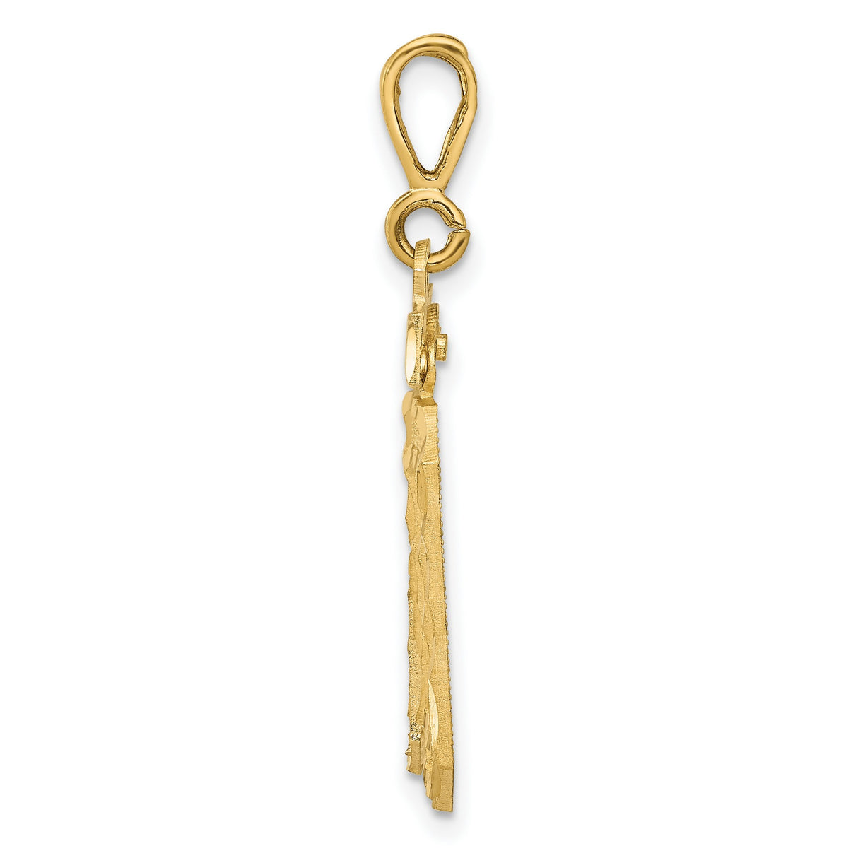 14k Yellow Gold Number 30 Pendant with Cutout Design and Diamond-Cut Finish