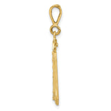 14k Yellow Gold Number 30 Pendant with Cutout Design and Diamond-Cut Finish