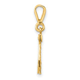 14k Yellow Gold Number 42 Pendant with Polished and Textured Finish, Unisex Sports Charm
