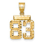 14k Yellow Gold Number 83 Pendant, Bold Block Design with Textured and Polished Finish for Men