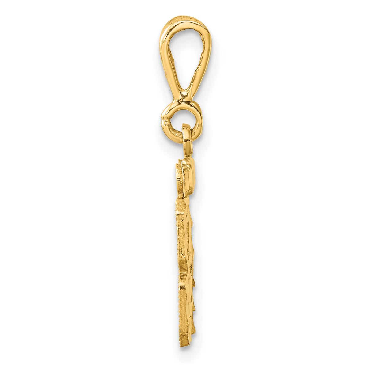 14k Yellow Gold Number 84 Pendant with Polished Bail, Bold Textured Charm for Men or Unisex