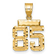 Small Brushed Diamond-cut Number 85 Charm Pendant in Real 14k Yellow Gold