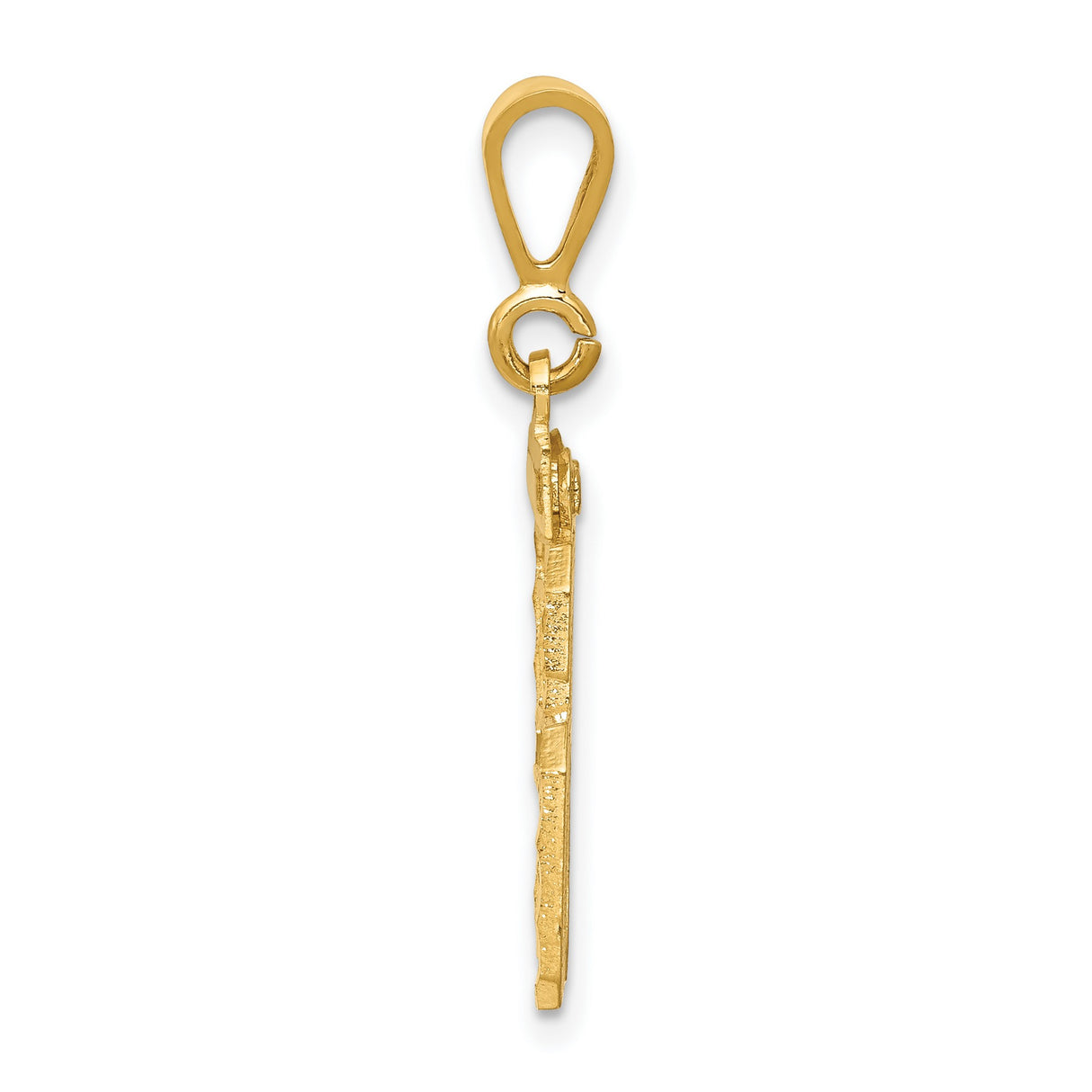14k Yellow Gold Number 96 Pendant, Bold Block Athletic Jersey Charm for Men or Unisex Wear