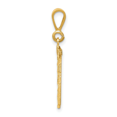 14k Yellow Gold Number 96 Pendant, Bold Block Athletic Jersey Charm for Men or Unisex Wear