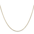 14K Yellow Gold 0.65 mm Polished Chain Necklace, Solid