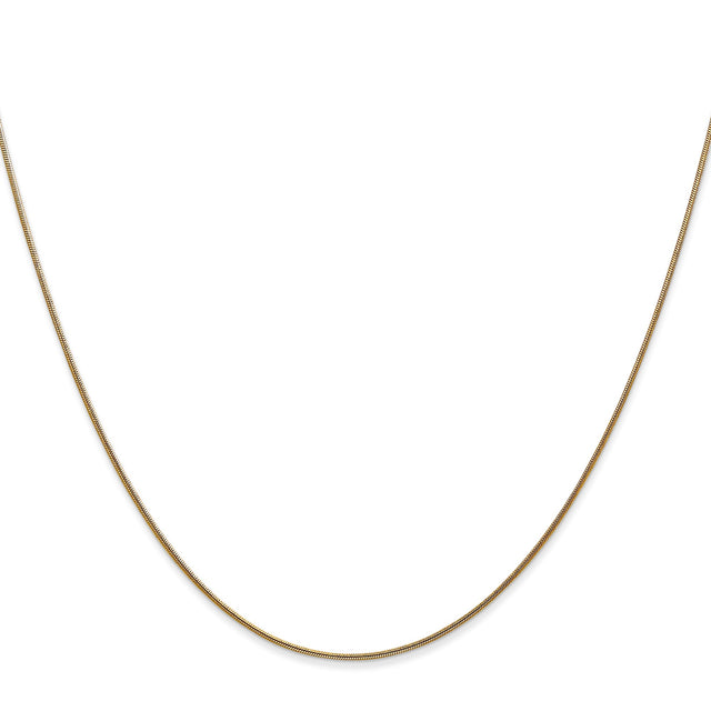 14K Yellow Gold 0.8 mm Polished Chain Necklace, Solid
