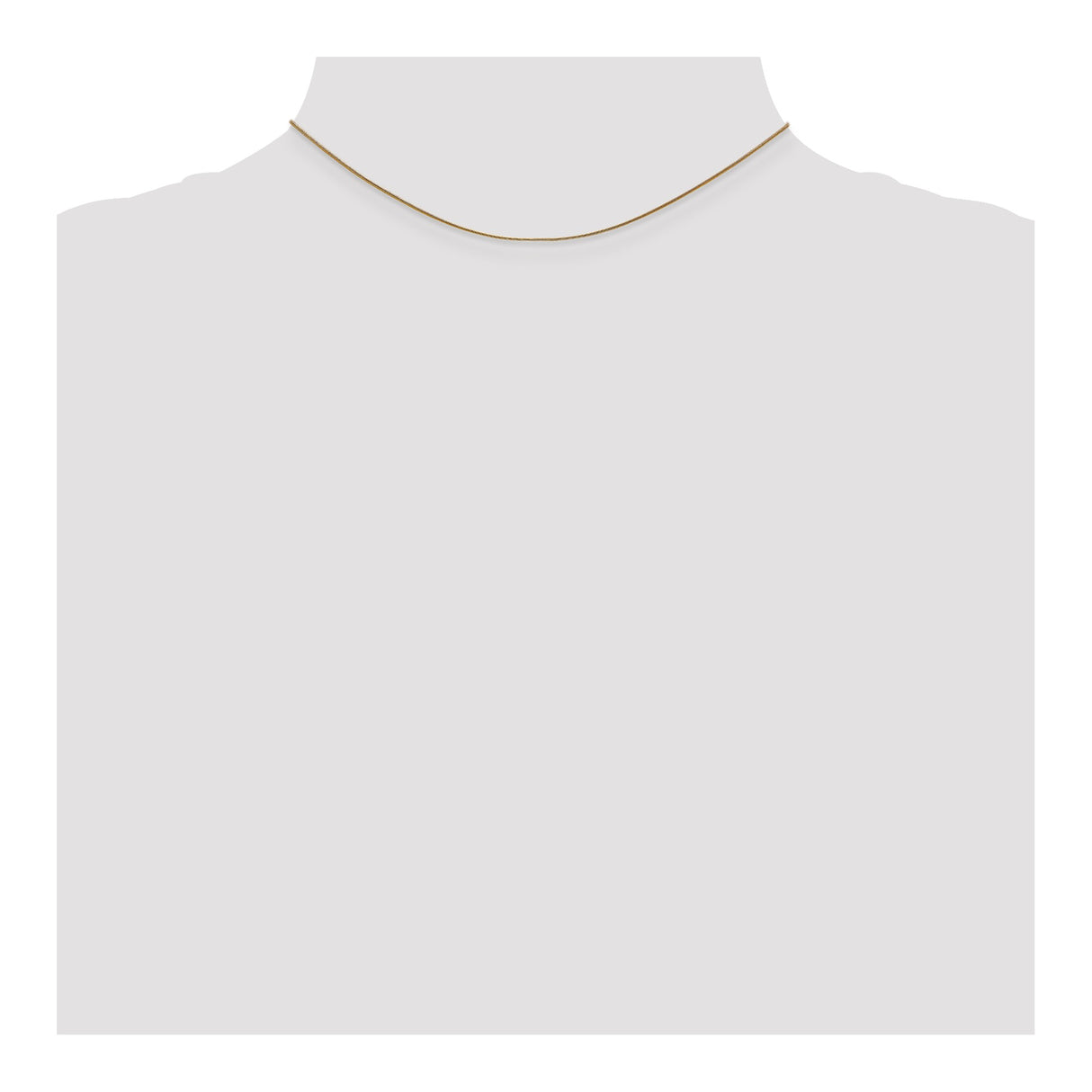 14K Yellow Gold 0.8 mm Polished Chain Necklace, Solid detail view