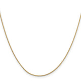 14K Yellow Gold 0.9 mm Polished Chain Necklace, Solid