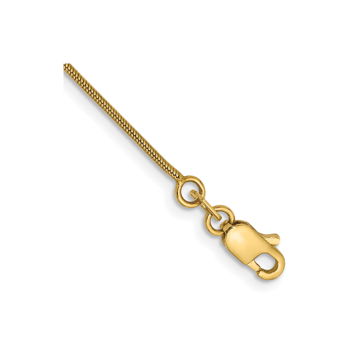 14K Yellow Gold 0.9 mm Polished Chain Bracelet, Solid detail view